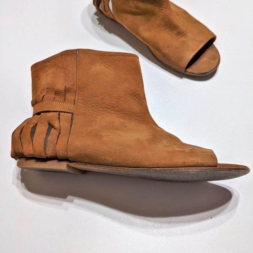 Maison Margiela | Fringe slit back peep toe bootie